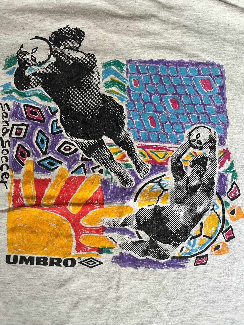 Vintage 90s Umbro Sand Soccer Graphic Tshirt Made in USA Beach Retro XL - Picture 5 of 10